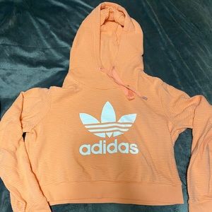 Adidas Peach Cropped Hoodie